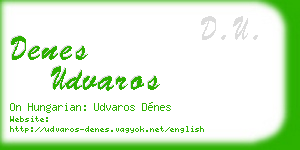 denes udvaros business card
